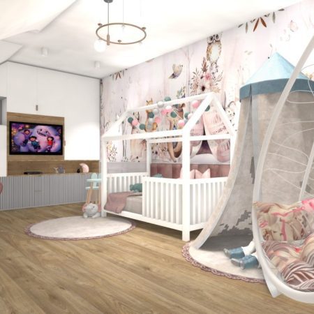 Dziewczęcy pokoik na poddaszu